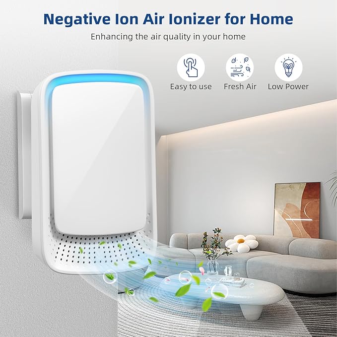 Air Ionizer Purifier for Home,4 Pack Negative Ion Air Purifier Plug in for Small Room, Bedroom Office Bathroom Basement,Quiet Working Portable Air Cleaner Freshener for Odor,Pets Smell