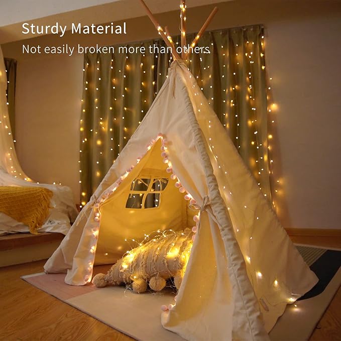 Homemory 2 Pack 33 Ft 100 LED Fairy Lights Battery Operated Christmas Lights with Remote Waterproof 8 Modes Firefly Twinkle String Lights for Christmas, Wedding Outdoor Decorations(Warm White)
