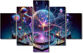 5 Panel Human Brain Wall Art for Living Room Artificial Intelligence Canvas Picture for Bedroom Wall Decor Neural Network Painting House Decorations for Room Office Posters and Prints 60"Wx40"H