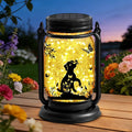 Solar Dog Butterfly Lanterns Outdoor Waterproof - Dog Lover Gifts for Women Mom Grandmom Birthday Mothers Day, LED Hanging Mason Jar Fairy Lights for Garden Yard Patio Decor