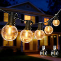 Ollny 50FT Outdoor String Lights, Waterproof Connectable Shatterproof Patio Lights with 25+2 G40 Edison Bulbs Plug in，Outdoor Hanging Light for Backyard, Porch, Deck, Garden, 2700K