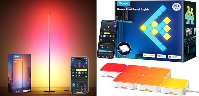 Govee RGBIC Lamp, Smart Lamp Compatible with Matter and Alexa, Modern Lamp with Music Sync and Million DIY Colors