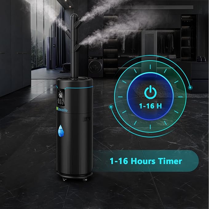 Large Humidifiers for Bedroom, 4.5 Gal Cool Mist Humidifier for Large Room Whole House with Remote Control, 800mL/h Output, 48H Runtime, Auto Humidistat, Wheels, Timer, Essential Oil Tray