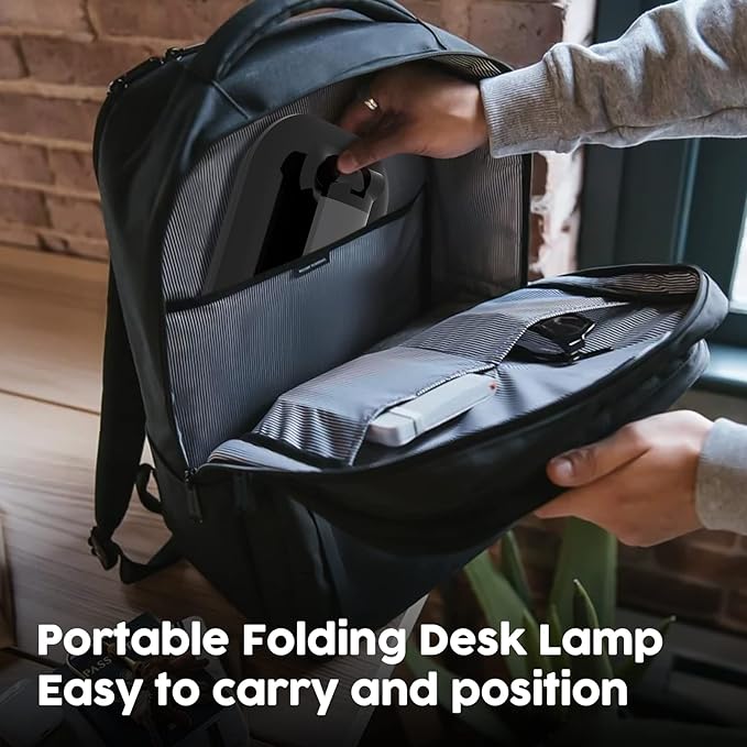 LED Desk Lamp, Black, Rectangular, Tabletop, Indoor, LED, USB Charging, Eye Care, 5 Color Modes, 5 Brightness Levels, 1H Timer, Night Light, Foldable Design