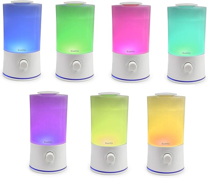 BlueHills Premium Set of Two Large 5000 ML XL and 2000 ML Essential Oil Diffusers Humidifier Combo for Large Room Home with Décor LED Lights Great Gift – White