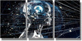 Framed Wall Art Modern Canvas Wall Art 3 Panels Artificial Intelligence Pictures Print on Canvas for Living Room Bedroom Wall Decoration, Gallery-Wrapped Ready to Hang, 12x16inchx3