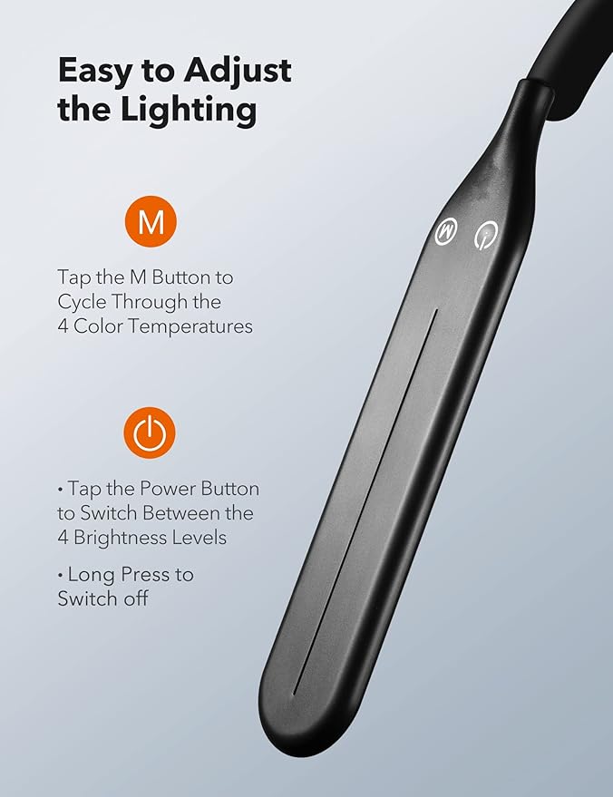 Nopoor LED Floor Lamp, 4 Brightness Levels & 4 Colors Dimmable Floor Lamp Modern Standing Light Adjustable Gooseneck Task Lighting for Reading Living Room Bedroom Office Piano (Black)