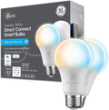 GE Lighting CYNC Smart Tunable White A19 LED Light Bulb, 60W Replacement, Bluetooth/Wi-Fi Enabled, Alexa + Google Home Compatible Without Hub, 2-Pack (Packaging May Vary)