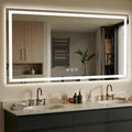 72X36 LED Bathroom Mirror with Lights, Anti-Fog, Dimmable - Lighted Bathroom Vanity Mirror with Front & Back Light, 3 Color Temperatures, Memory Function, Tempered Glass (Horizontal/Vertical)