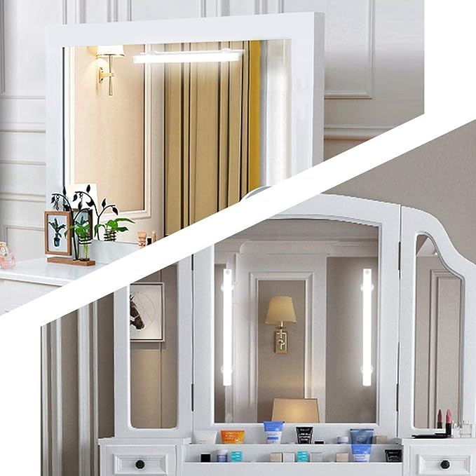 Cordless Rechargeable LED Vanity Mirror Light with Daylight Bulbs for Bathroom Makeup and Dressing Tables