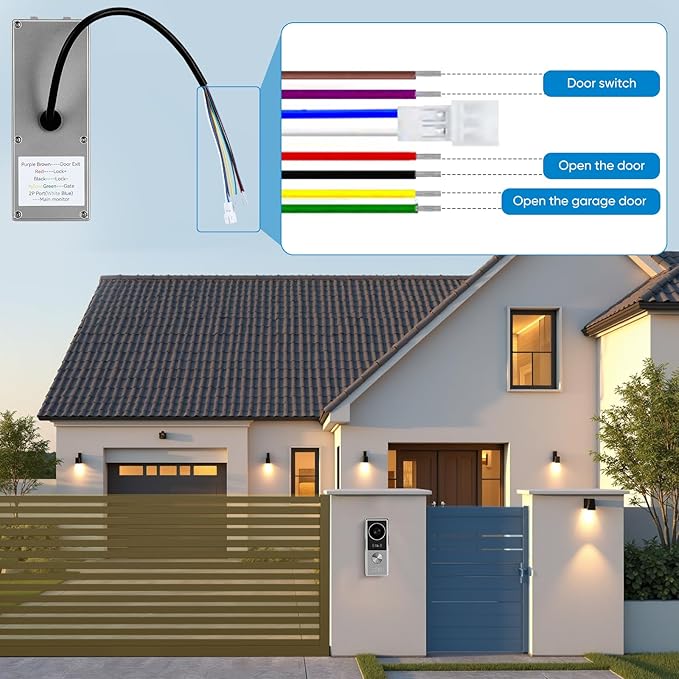 Wired Video Doorbell Camera with Indoor Monitor, Video Intercom System, 7" Touchscreen Display, Night Vision, 130° Wide Angle, Two-Way Talk, Tuya App Remote Unlock, Waterproof, No Monthly Fees