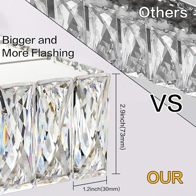 ZUZITO Modern Bathroom Vanity Light - 5 Light LED 5CCT Dimmable Vanity Lighting Fixtures - Crystal Chrome Bathroom Lights Over Mirror