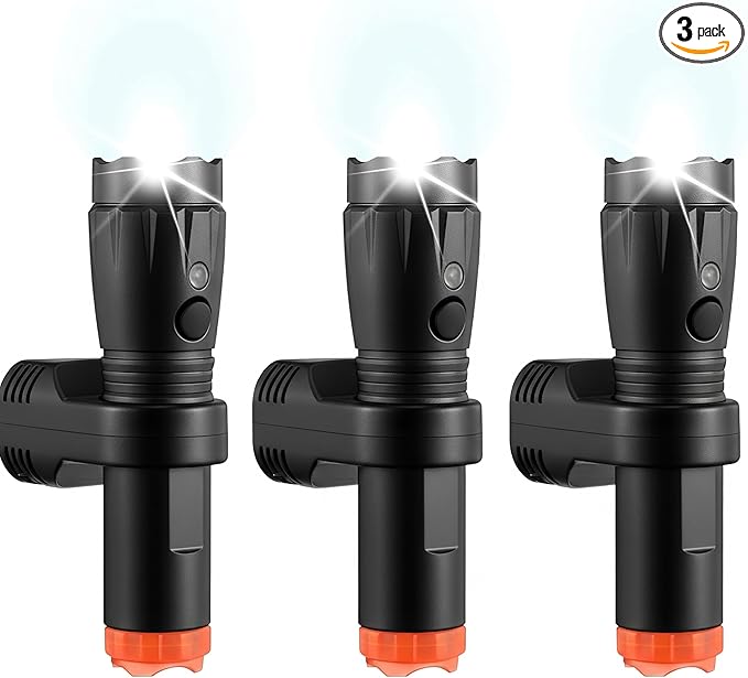 4 in 1 Plug in Emergency Flashlight Rechargeable LED Night Light with Motion Sensor for Power Outage Home Safety Portable Work Light Removable Torch for Camping and Indoor Use (3 Pack)
