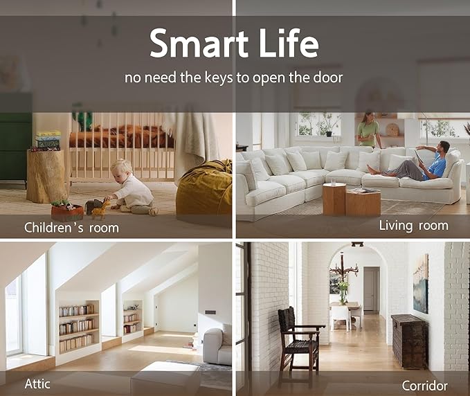 【WiFi-Free】 4-in-1 Smart Fingerprint Door Knob Lock(Fingerprint/Code/IC Card/Key), No App Required, Door Locks for Bedrooms & Offices, Biometric Thumbprint Door Knobs with Code & Keypad, Auto Lock