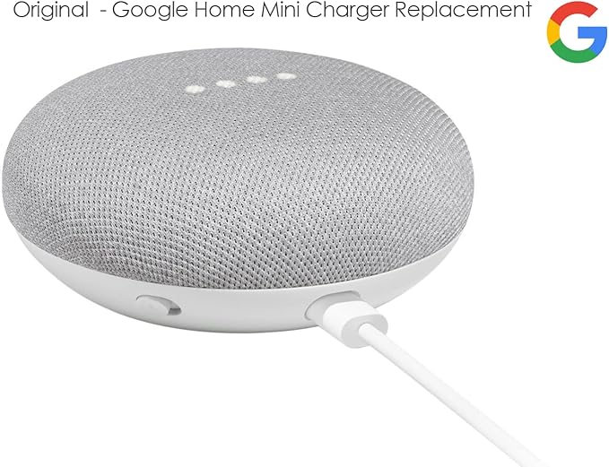Google Home Mini Power Cord, Replacement Original Google AC Charger Adapter Power Supply G1009 Micro-USB - Bulk Packaging - White