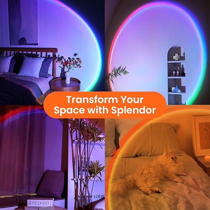 Sunset Lamp Projector with Remote Control, Multiple Colors LED APP Control Sunset Light Three Control Methods Night Light for Room Decor/Christmas Gift/Photography/Party/Bedroom Decor
