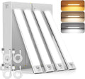 Under Cabinet Lighting Wireless, Under Cabinet Lights, 4 Pack Rechargeable Motion Sensor Light Indoor, 3 Color Temps, 5 Levels Dimmable Magnetic Closet Lights, Under Counter Lights for Kitchen, Stairs