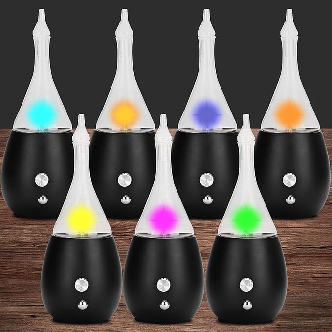 Lychee Essential Oil Diffuser Humidifiers, 7 Colors Light Setting, Quiet Diffuser, Small Aromatherapy Diffuser with Wood Grain Base for Home Bedroom Office Yoga Nice Gift
