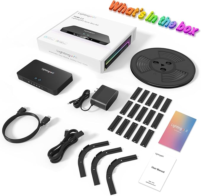 LightingWill 9.8ft LED TV Backlight Strip for 40-50 Inch TVs, Smart RGB-IC TV Backlight Sync to Screen with 4K HDR HDMI Sync Box, Compatible with Alexa & Google Home