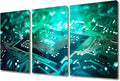 TUMOVO Semiconductor Chip Wall Pictures for Living Room Wall Decoration Chip Wall Art Large Wall Decor Circuit Board Canvas Wall Art 3 Pieces Artwork Wall Decor Framed Ready to Hang, 36" Wx24 H