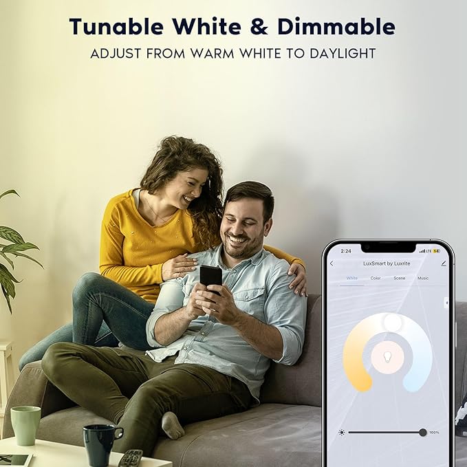 LUXRITE 4 Inch Smart LED Recessed Lighting, RGBW Color Changing, WiFi App and Voice Control, Compatible with Alexa and Google Home, No Hub Required, 10.5W 700LM, CRI 90, IC Rated, Wet Rated (4 Pack)
