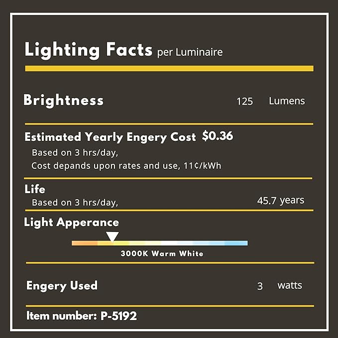 3W LED Vertical Step Lights, Black Finish, 120V Dimmable LED Stair Lights Indoor and Outdoor, 125 Lumens, CRI 90+, IP-65 IC Rated, ETL Listed, Warm White 3000k