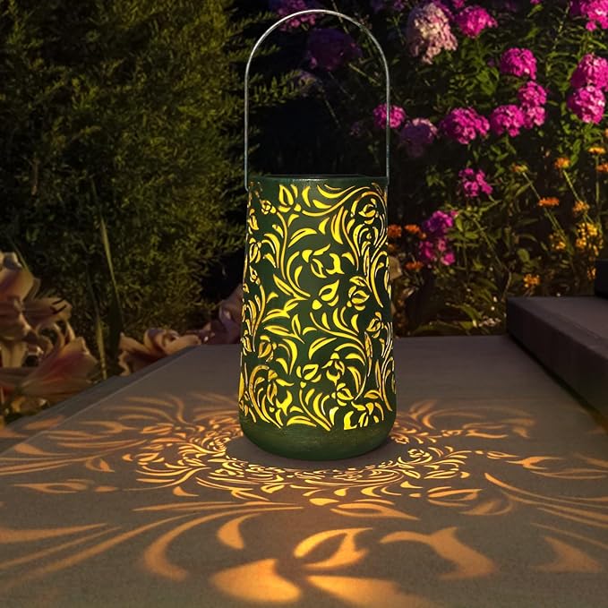 Solar Lanterns Outdoor Waterproof Solar Powered Retro Moroccan Lantern for Garden Patio Courtyard Lawn and Tabletop Decorative. Unique Gifts for Women Gardening