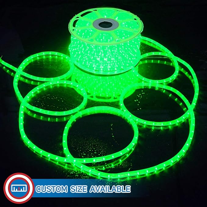 Russell Decor 200ft/60m Led Rope Lights Lamps Kit Indoor Outdoor Decorative Lighting for Saint Patrick's Day Party Wedding Backyard Patio Deck Bright Flexible String Tube Lights Waterproof- Green