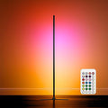 RGBICW LED Corner Floor Lamp 58'' with Music Sync, Remote Control, Color-Changing Ambient Lighting for Living Rooms, Gaming, Home Office (Corner Base)