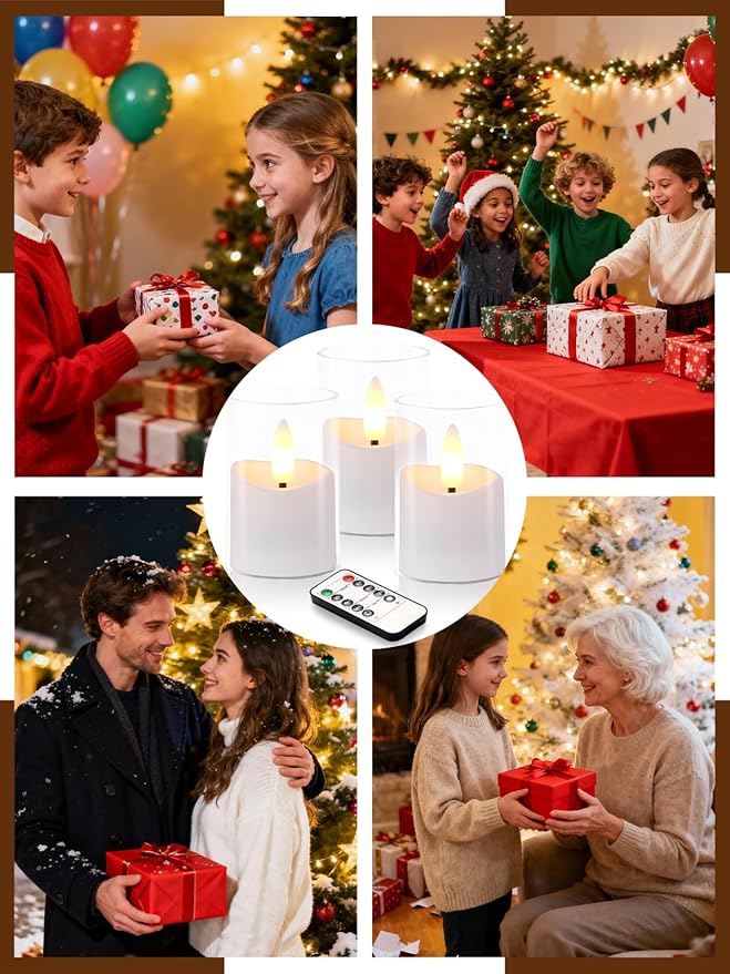 Rechargeable Flameless Tea Light Candles with Timer Remote, 1.7"x2.5" Acrylic Small Votive Electric LED Candles Battery Operated for Home Aniversary Wedding Holiday Decor (Pack of 6, White)