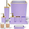 XLHOMO Bathroom Accessories Set - Gorgeous Bathroom Set, 10PC Purple Bathroom Accessory Set, Toilet Brush, Trash Can & Soap Dispenser