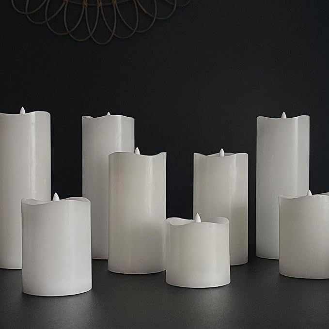 Stonebriar 3 Count White Real Wax 3x4 Flameless LED Pillar Candles with Remote and Timer