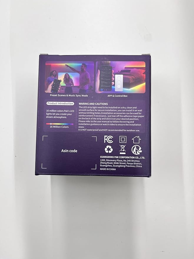 Pak LED Lights for Bedroom 6.6ft, Smart RGB+IC LED Strip Lights with App, Music Sync Color Changing Flexible LED Lights with 64 Scene Modes for Party, Home, Christmas, Halloween Decor