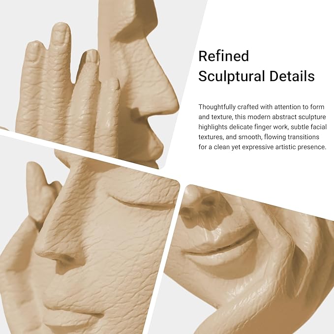 Aris & Juno 3 Pcs Thinker Statue Set - Abstract Sculpture Home Decor for Living Room, Office Desktop, and Room Decor - Adorable Resin Figurines for Shelves, Coffee Tables and TV Stand, Gift for Women