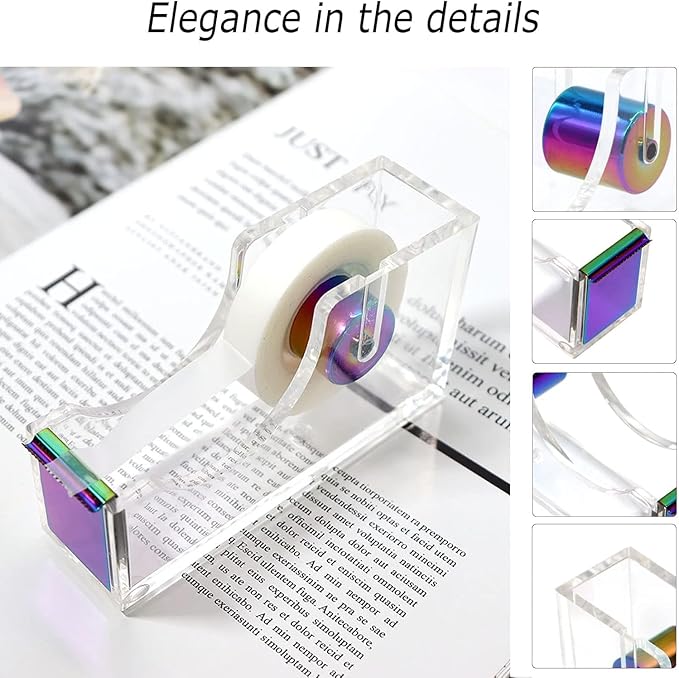 Colorful Desk Organizers and Accessories Set with 360-Degree Rotating Pen Holder, Acrylic Stapler, Tape Holder, Staple Remover, Binder/Paper Clips Kit, Scissor and 1 Box of Staples