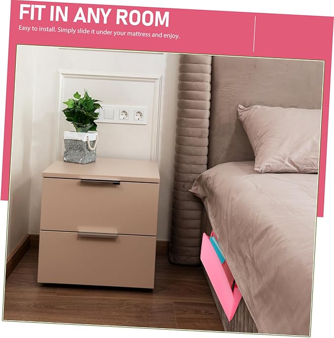 Zerodeko Modern Bedside Storage Container Organization and Storage Drawer Felt Material for Laptop Tablet Books Pink