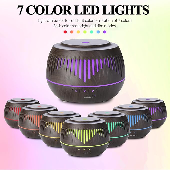 Humidifiers for Bedroom Large Room Home Whole House Baby Kids Plants,Cute Aromatherapy Diffuser 500ml Ultrasonic Cool Mist Humidifier Quiet,Essential Oil Diffusers with LED Night Light Remote