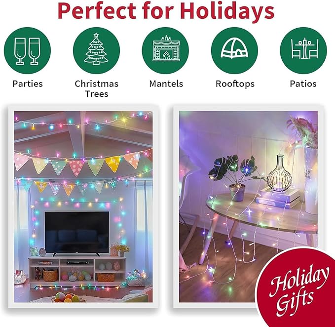 99ft Pastel Easter Lights String, Christmas Mini Light, 300 LED with 16 Light Modes, easter Fairy Lights Plug in for Outdoor Xmas Trees Garland Wreath Holiday Decorations(Green Warm Pink Blue Purple)