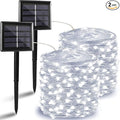 Solar String Lights Outdoor, 2 Pack 144FT 400 LED Solar Twinkle Lights for Outside Waterproof, Copper Wire with 8 Lighting Modes Fairy Lights for Garden Tree Birthday Xmas Patio Decor(Cool White)