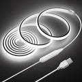2M COB LED Rope Light Outdoor USB Powered 6.6FT 5V LED Light Strip with Dimmer Daylight White 6000K Dimmable 640LEDs/2M Waterproof IP67 Flexible LED Strip Light for Indoor Room TV Backlight