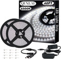 40ft White LED Light Strip Kit, 6500K Strip Light, 720 LED 12V Flexible Cuttable LED Light Strips for Bedroom Kitchen Under Cabinet Lighting Indoor