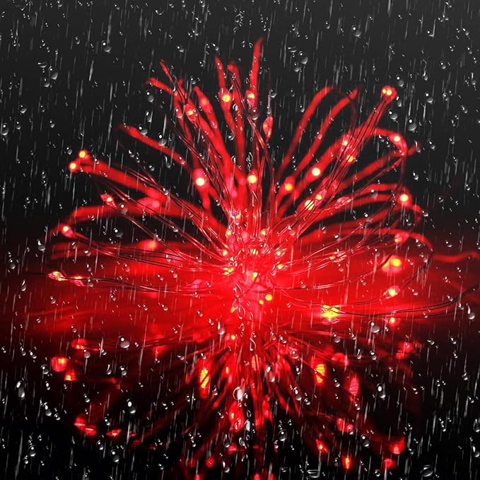 Joomer Fairy String Lights 33FT 100 LEDs Plug in Fairy Lights Indoor Copper Wire String Light DIY for Bedroom, Parties, Wedding, Christmas, Outdoor, Indoor Decoration (Red, Non-Connectable)