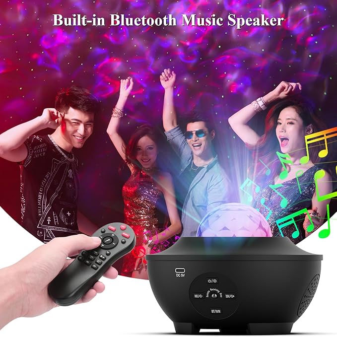 Star Projector Galaxy Light Projector, Ocean Wave Projector for Bedroom with White Noise, Bluetooth Speaker, Timer & Remote Control, Smart WiFi Night Light Projector for Kids Teens