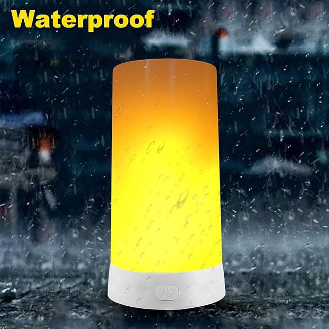 4X LED Flame Effect Light , USB Rechargeable 4 Modes Flickering Flame Candle Lantern with Remote Timer Gravity Sensing Effect Magnetic Base Waterproof Dimmable Outdoor Hanging Lamps Camping