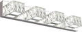 ZUZITO 4 Light Bathroom Vanity Light - Crystal Modern LED Vanity Lights Bar - Chrome Bath Lighting Fixtures Over Mirro