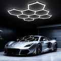 Hexagon Garage Lights: 245W 8 Grids Hexagon Led Lights, 6500K Ultra Bright Hex Light, Honeycomb Light for Garage, Shop, Basement, Barber, Homegym