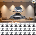 Lightdot 6 Inch Recessed Lighting 24 Pack Black, 12W Dimmable LED Downlight 3CCT Selectable (3000K/4000K/5000K), Anti-Glare Slim Canless Ceiling Light