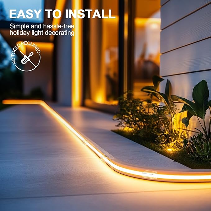 Neon Rope Light Clips Mounting - 40Pcs Clear Waterproof LED Strip Clip Brackets - Adhesive Wall Mount Holder for Govee and Other Neon LED Lights Strip