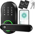 Smart Fingerprint Door Lock with Keypad, Keyless Entry Door Lock, Door Locks for Front Door, Bedroom, Home or Office, Electronic Keypad Deadbolt with Auto Lock, Remote Code Sharing, Easy to Install