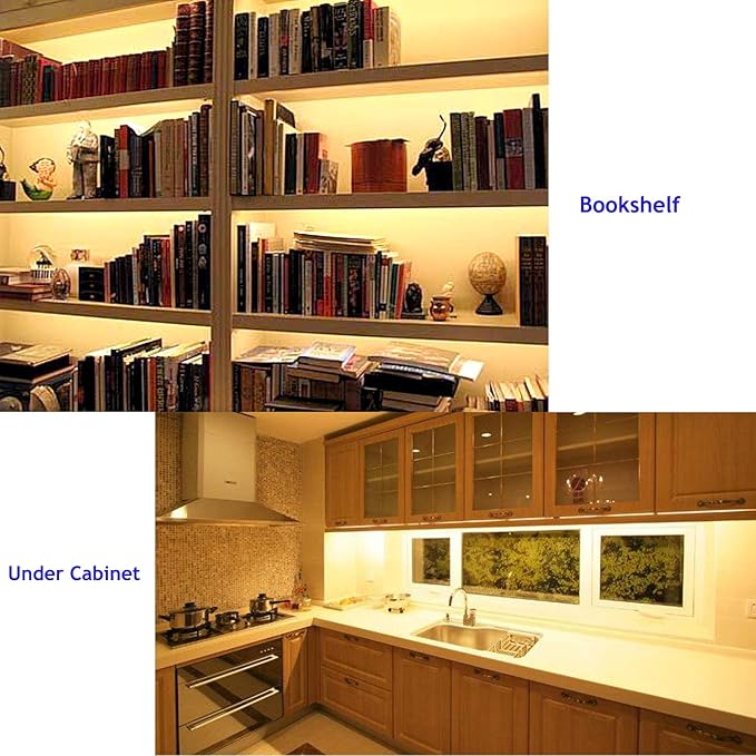 16.4ft Warm Led Strip Lights, 12V Indoor Led Strip Lights Flexible Light Strip Indoor in Cuttable Dimmable for Bedroom, Cabinet Kitchen, TV, Hallway, Bathroom